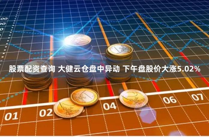 股票配资查询 大健云仓盘中异动 下午盘股价大涨5.02%